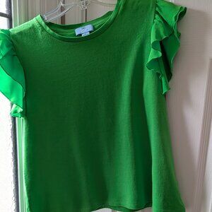 CeCe Ruffle Sleeve Knit Top: Retro Neon Chic